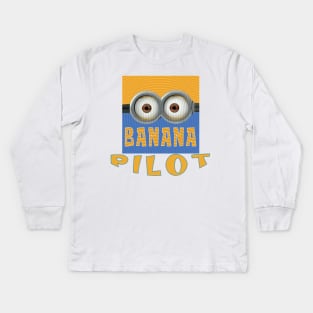 MINION BANANA USA PILOT Kids Long Sleeve T-Shirt